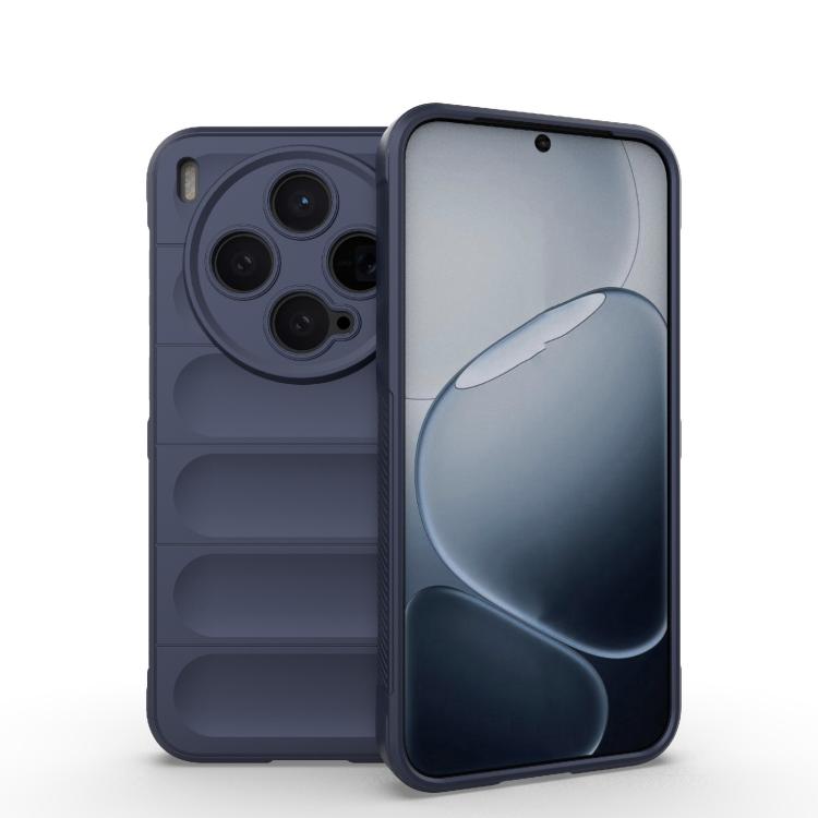 

For vivo X300 5G Magic Shield TPU + Flannel Phone Case(Dark Blue)