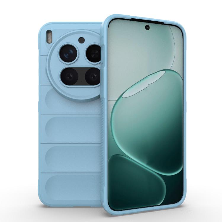

For vivo X300 Pro 5G Magic Shield TPU + Flannel Phone Case(Light Blue)