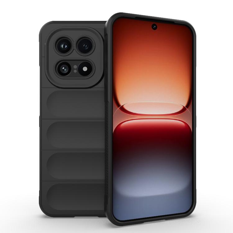 

For vivo iQOO 15 5G Magic Shield TPU + Flannel Phone Case(Black)