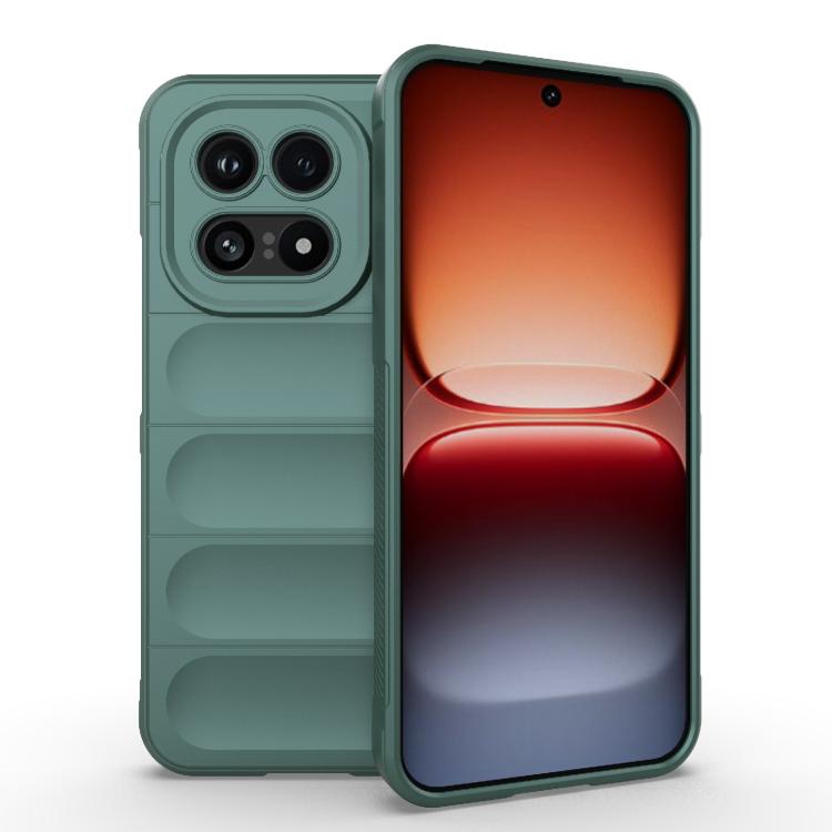 

For vivo iQOO 15 5G Magic Shield TPU + Flannel Phone Case(Dark Green)