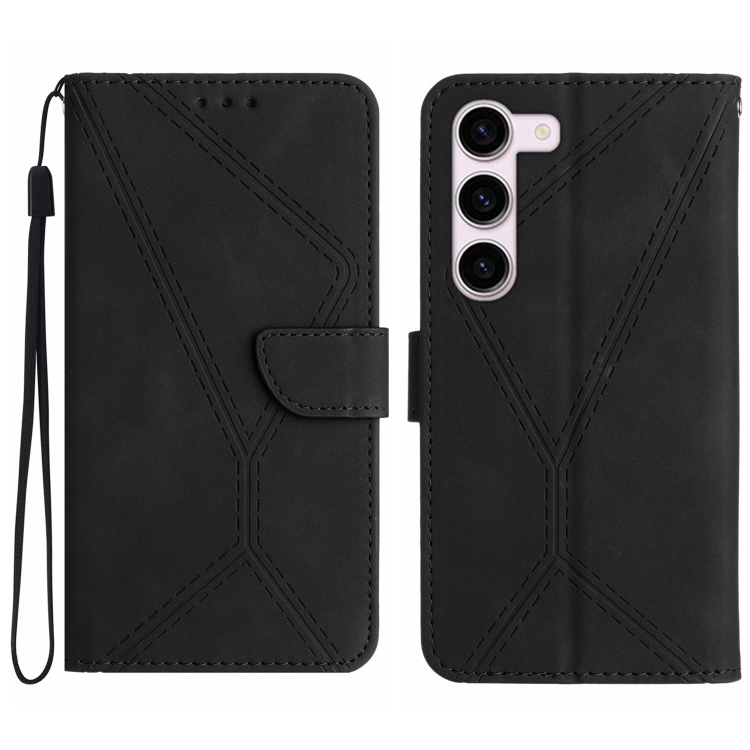 

For Samsung Galaxy S23+ 5G Stitching Embossed Leather Phone Case(Black)
