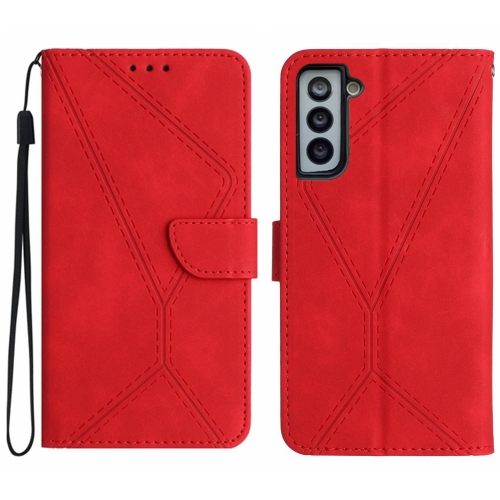 

For Samsung Galaxy S21+ 5G Stitching Embossed Leather Phone Case(Red)