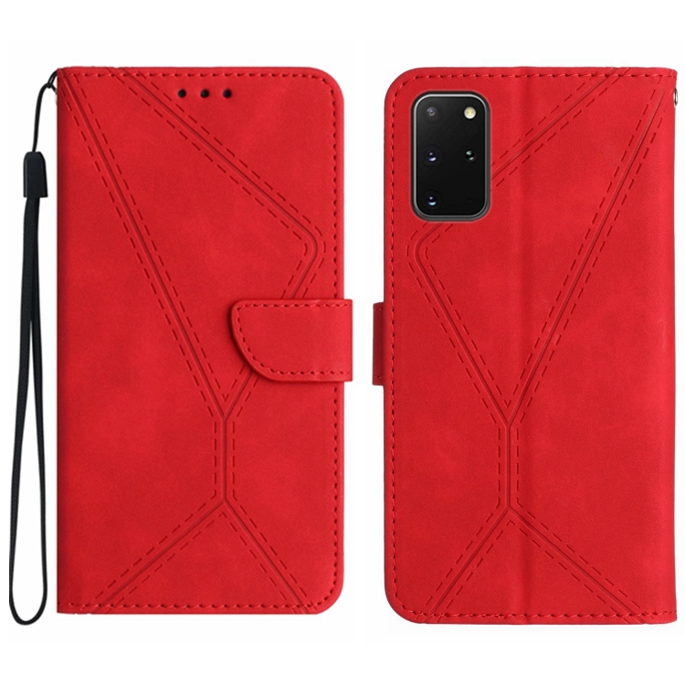 

For Samsung Galaxy S20+ Stitching Embossed Leather Phone Case(Red)