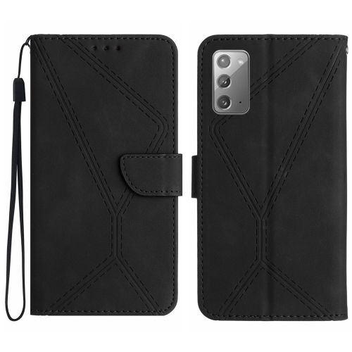 

For Samsung Galaxy Note20 Stitching Embossed Leather Phone Case(Black)