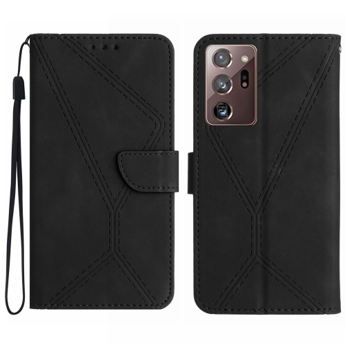 

For Samsung Galaxy Note20 Ultra Stitching Embossed Leather Phone Case(Black)