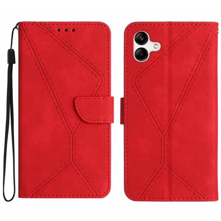 

For Samsung Galaxy A04e / M04 4G Stitching Embossed Leather Phone Case(Red)