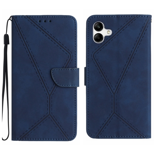 

For Samsung Galaxy A04e / M04 4G Stitching Embossed Leather Phone Case(Blue)