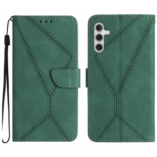 

For Samsung Galaxy A13 5G / M13 5G Stitching Embossed Leather Phone Case(Green)