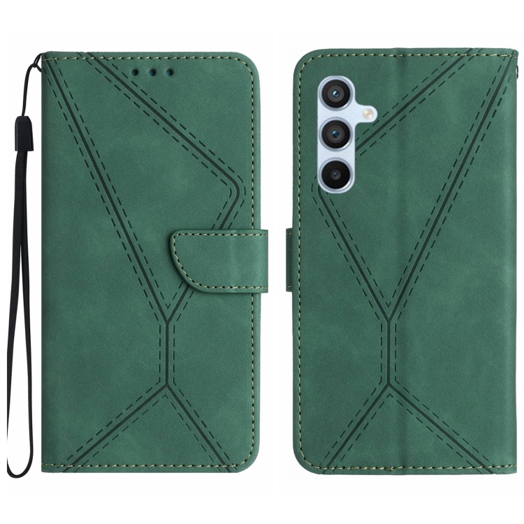 

For Samsung Galaxy A14 5G / A14 4G Stitching Embossed Leather Phone Case(Green)