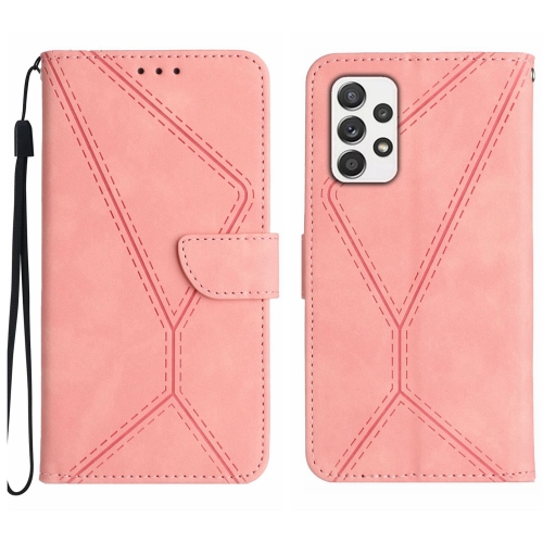 

For Samsung Galaxy A23 4G / 5G Stitching Embossed Leather Phone Case(Pink)