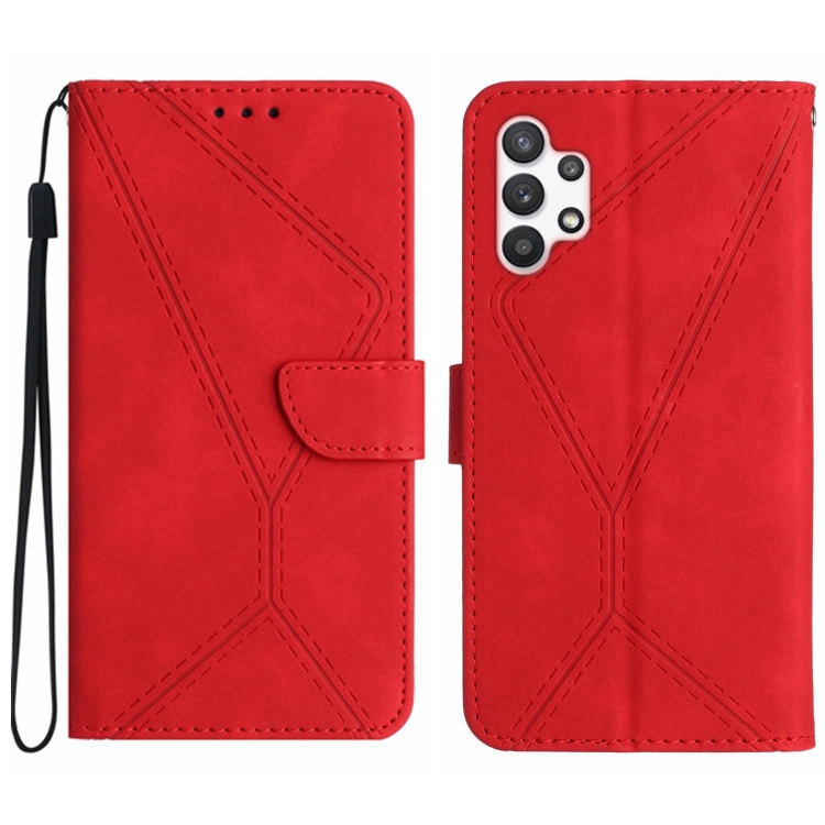 

For Samsung Galaxy A32 5G Stitching Embossed Leather Phone Case(Red)