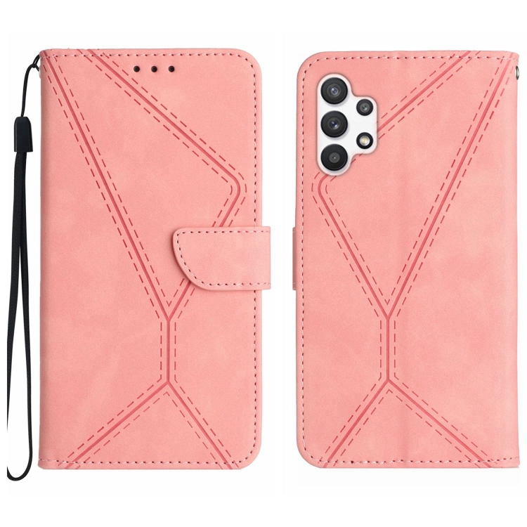 

For Samsung Galaxy A32 5G Stitching Embossed Leather Phone Case(Pink)