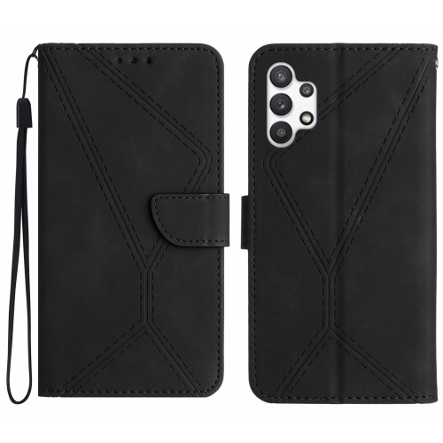 

For Samsung Galaxy A32 5G Stitching Embossed Leather Phone Case(Black)