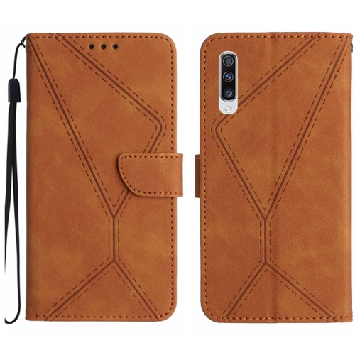 

For Samsung Galaxy A50 / A50s Stitching Embossed Leather Phone Case(Brown)