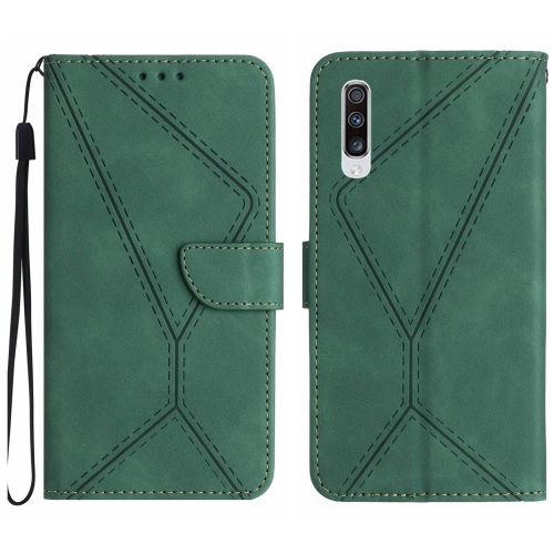 

For Samsung Galaxy A70 / A70s Stitching Embossed Leather Phone Case(Green)