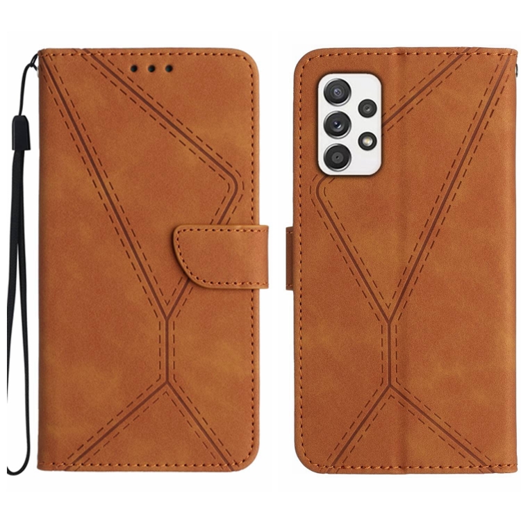 

For Samsung Galaxy A72 4G/5G Stitching Embossed Leather Phone Case(Brown)
