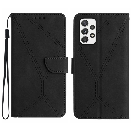 

For Samsung Galaxy A72 4G/5G Stitching Embossed Leather Phone Case(Black)