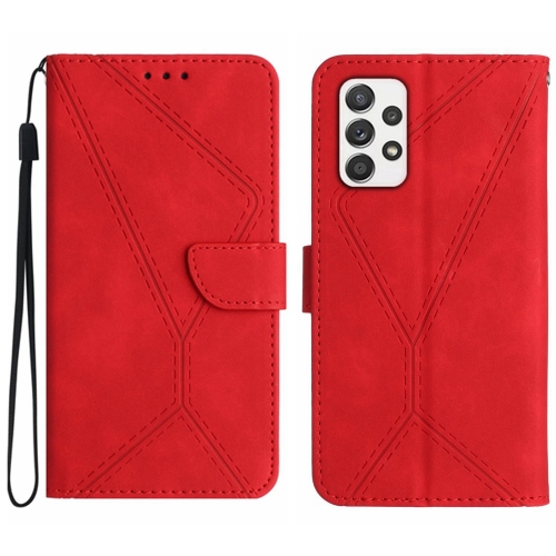 

For Samsung Galaxy A73 5G Stitching Embossed Leather Phone Case(Red)
