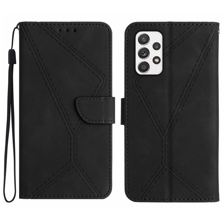 

For Samsung Galaxy A73 5G Stitching Embossed Leather Phone Case(Black)