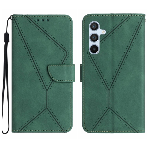 

For Samsung Galaxy M54 5G Stitching Embossed Leather Phone Case(Green)