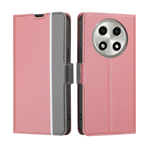 

For OPPO A2 Pro 5G Twill Texture Side Button Leather Phone Case(Pink)