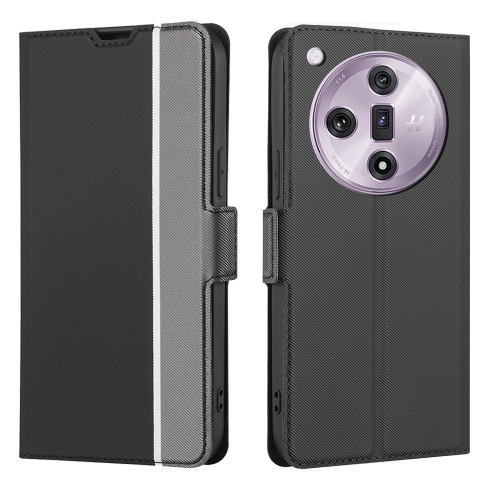 

For OPPO Find X7 5G Twill Texture Side Button Leather Phone Case(Black)