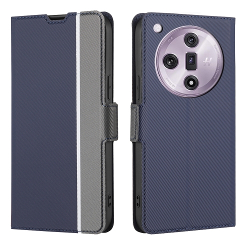 

For OPPO Find X7 5G Twill Texture Side Button Leather Phone Case(Blue)