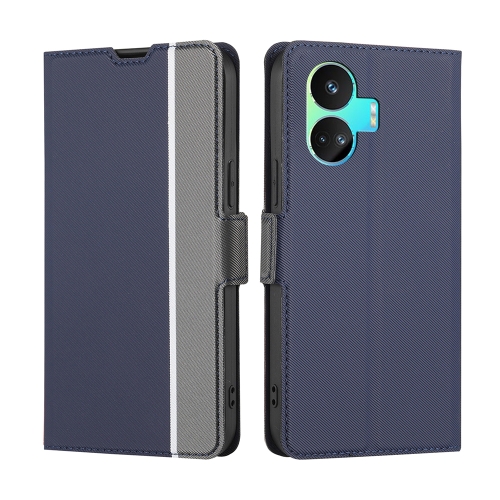 

For Realme GT Neo5 SE Twill Texture Side Button Leather Phone Case(Blue)