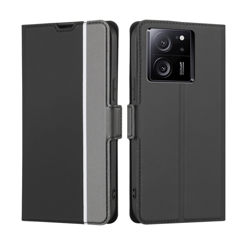 For Xiaomi Redmi K60 Ultra Twill Texture Side Button Leather Phone Case(Black) for xiaomi redmi a1 redmi a1 oem charging port board