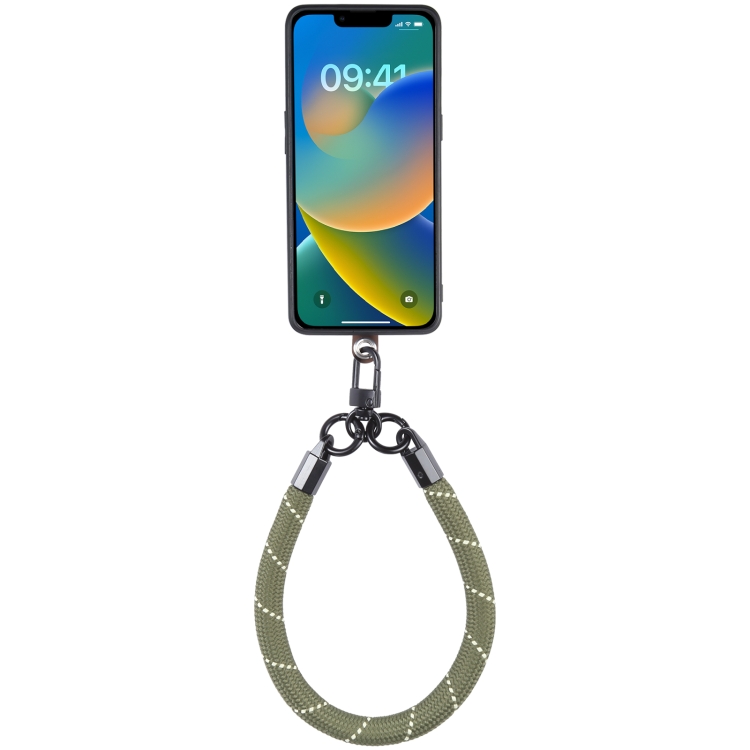 

Universal Phone Short Lanyard(Army Green + White)