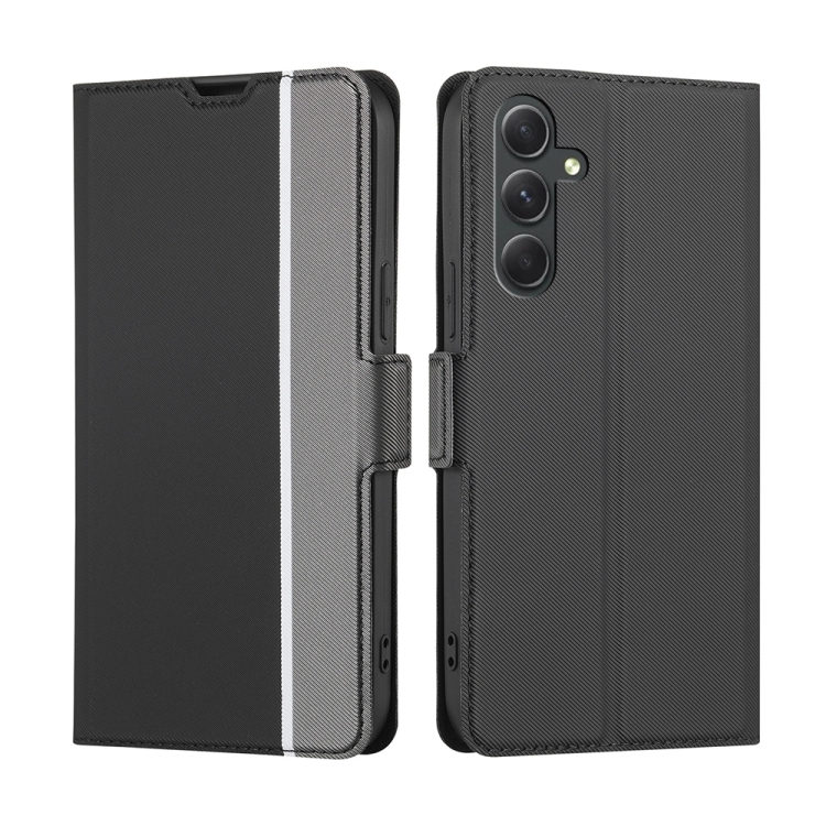 

For Samsung Galaxy A54 5G Twill Texture Side Button Leather Phone Case(Black)