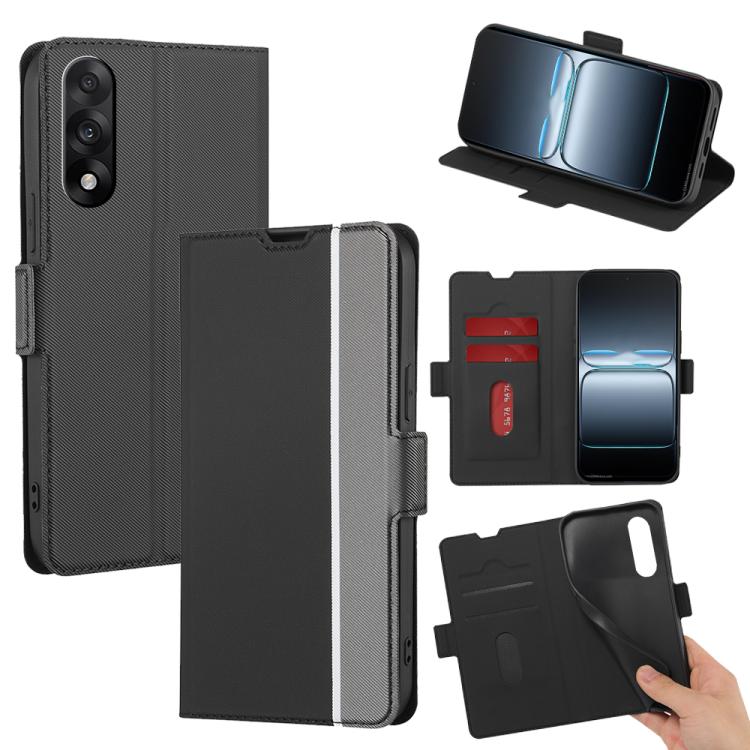 

For OnePlus Ace 5 Ultra / Nord 5 Twill Texture Side Button Leather Phone Case(Black)