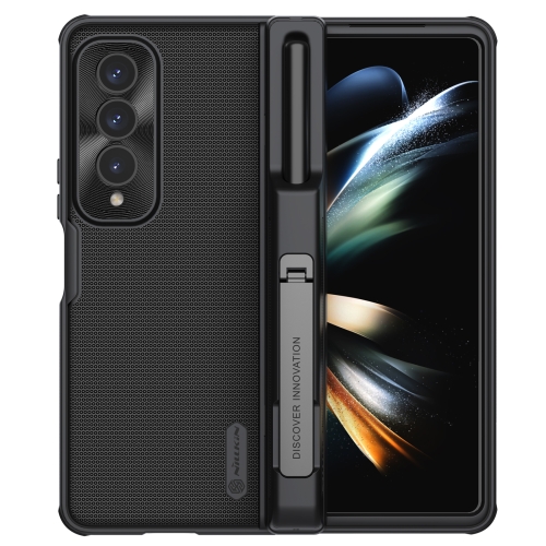 For Samsung Galaxy Z Fold4 5G / W23 NILLKIN Frosted Fold PC + TPU Phone Case(Black) for vivo x100 pro magsafe hidden fold holder full coverage shockproof phone case black