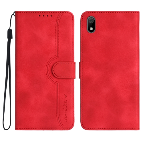 

For Huawei Y5 2019 Heart Pattern Skin Feel Leather Phone Case(Red)