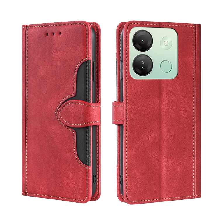 

For Infinix Smart 7 HD Skin Feel Magnetic Buckle Leather Phone Case(Red)