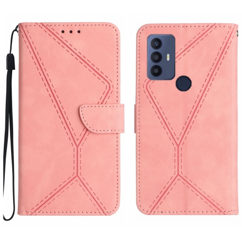 

For TCL 30 SE / 30E /306/305 Stitching Embossed Leather Phone Case(Pink)