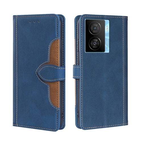 

For vivo iQOO Z7x Skin Feel Magnetic Buckle Leather Phone Case(Blue)