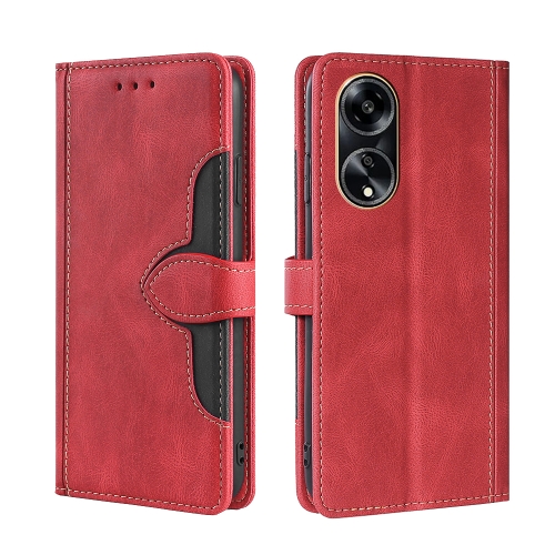 

For OPPO A1 5G Skin Feel Magnetic Buckle Leather Phone Case(Red)