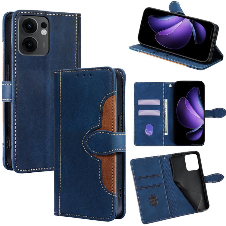 

For OPPO Reno13 F 5G / 4G Skin Feel Magnetic Buckle Leather Phone Case(Blue)