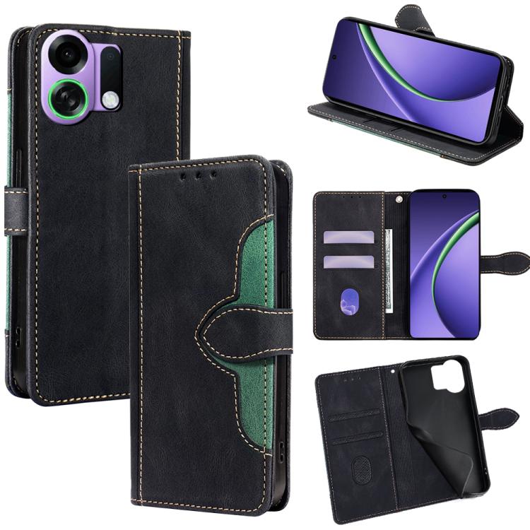 

For OPPO K13 Turbo 5G Skin Feel Magnetic Buckle Leather Phone Case(Black)