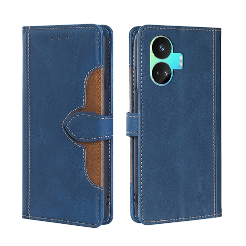 

For Realme GT Neo5 SE Skin Feel Magnetic Buckle Leather Phone Case(Blue)