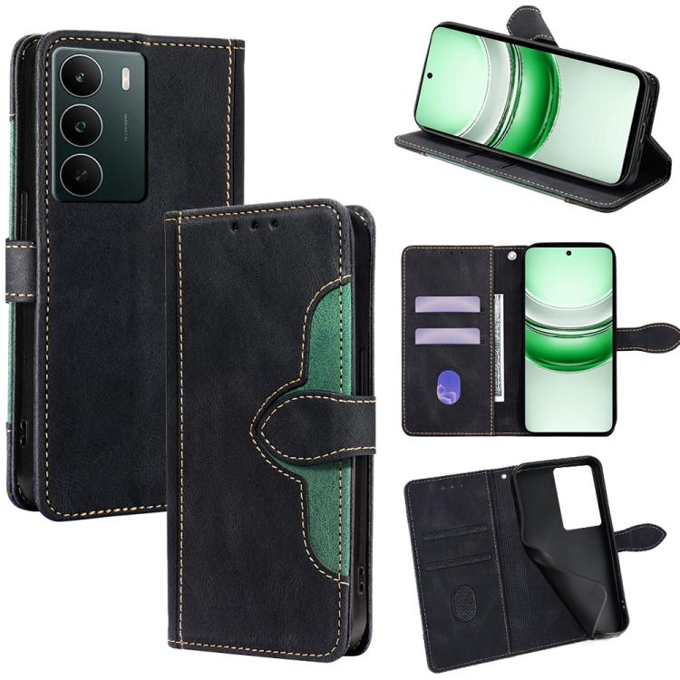 

For Realme C71 4G Skin Feel Magnetic Buckle Leather Phone Case(Black)