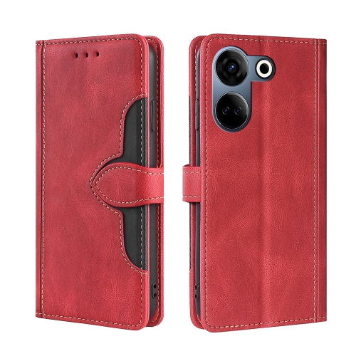 

For Tecno Camon 20 Pro 4G Skin Feel Magnetic Buckle Leather Phone Case(Red)