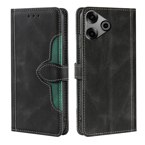 

For Tecno Pova 6 Pro 5G Skin Feel Magnetic Buckle Leather Phone Case(Black)