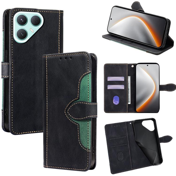 

For Tecno Pova 7 Pro Skin Feel Magnetic Buckle Leather Phone Case(Black)