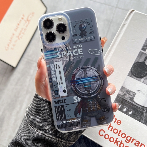 

For iPhone 14 Dual-side IMD Astronaut Frosted Phone Case(Blue Grey)