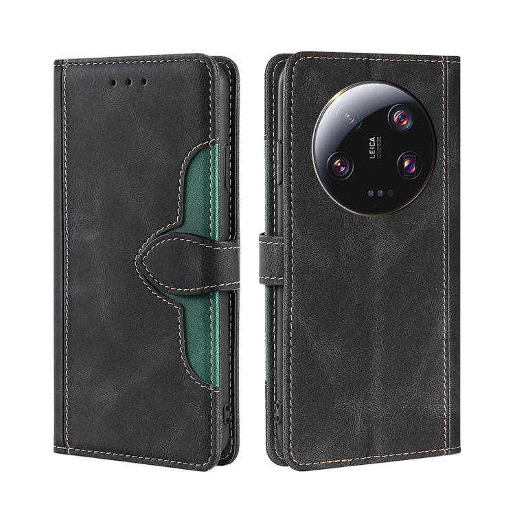 

For Xiaomi 13 Ultra 5G Skin Feel Magnetic Buckle Leather Phone Case(Black)