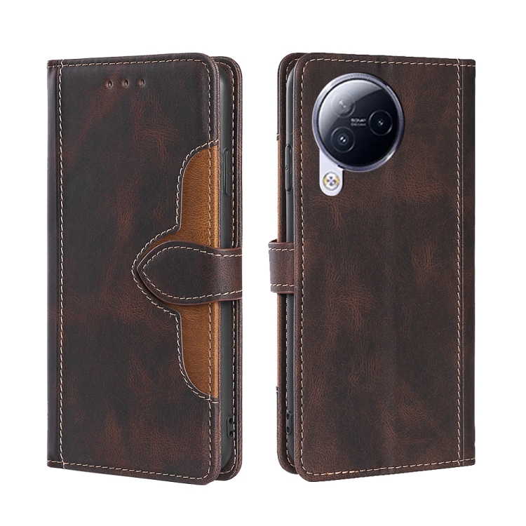 

For Xiaomi Civi 3 5G Skin Feel Magnetic Buckle Leather Phone Case(Brown)
