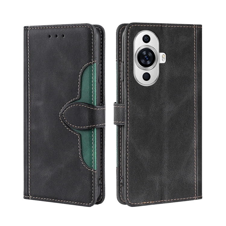 

For Huawei nova 11 4G Skin Feel Magnetic Buckle Leather Phone Case(Black)