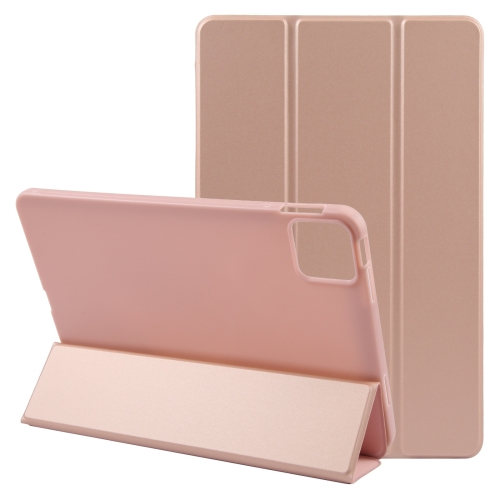 

For Xiaomi Pad 7 / Pad 7 Pro Three-fold Holder Flip Tablet Leather Case(Rose Gold)